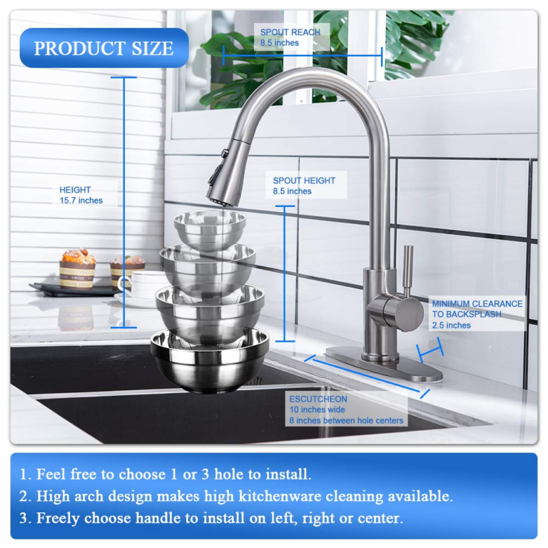 Kitchen Faucet, Kitchen Sink Faucet Arofa Single Handle Stainless Steel