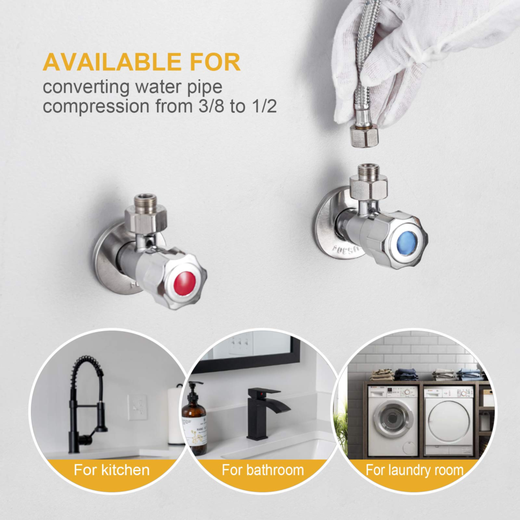 Water Hose Adapter, Arofa Brass Faucet Hose Adapter 3/8 to 1/2 Adapter