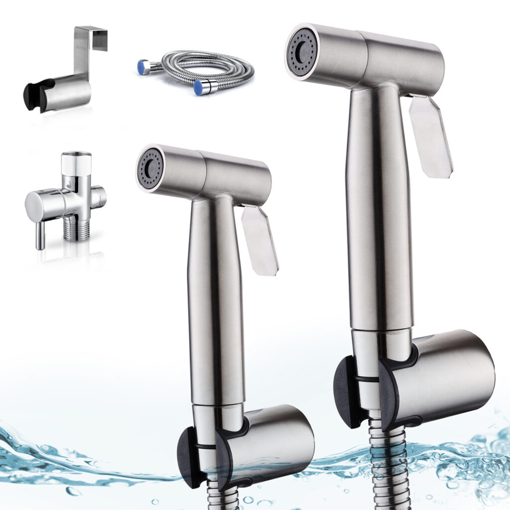 Handheld Bidet Sprayer For Toilet – Stainless Steel Shattaf Spray, Cloth Diaper Sprayer & Bathroom Cleaner